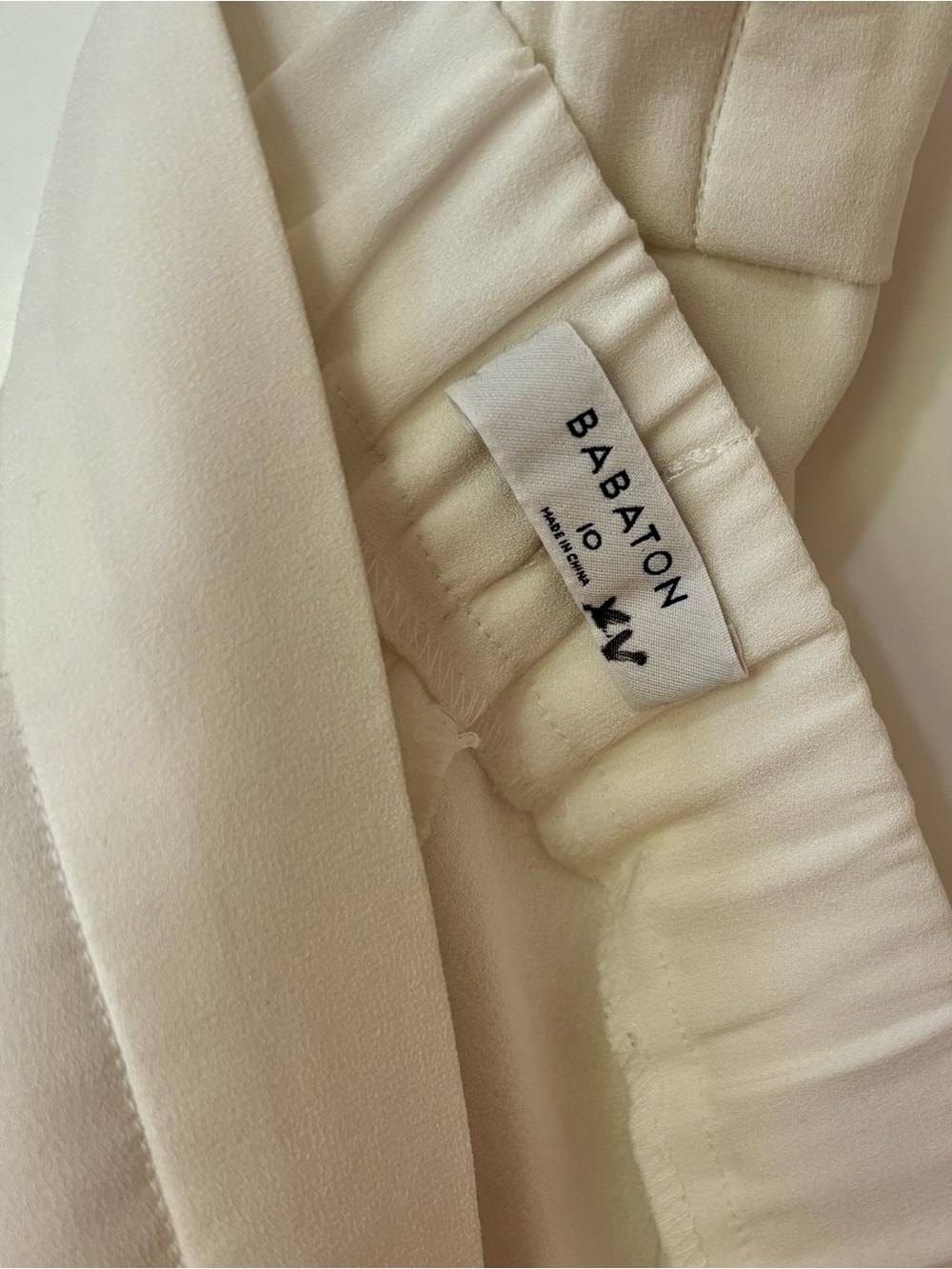 Babaton| Aritzia| Ivory High-Waist Wide-Leg Pull On Tailored Trouser Pants Sz 10 - Picture 6 of 8